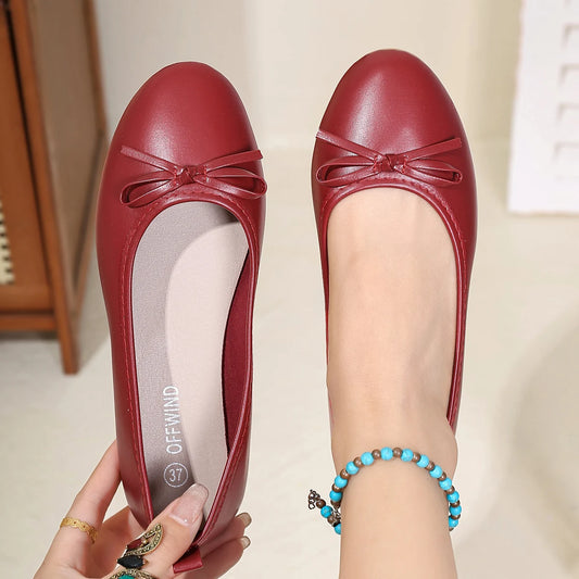 Flats & Ballet — Elegant Red Ballet Flats, Versatile Spring Summer Statement Flats — view 1 of flats & ballet