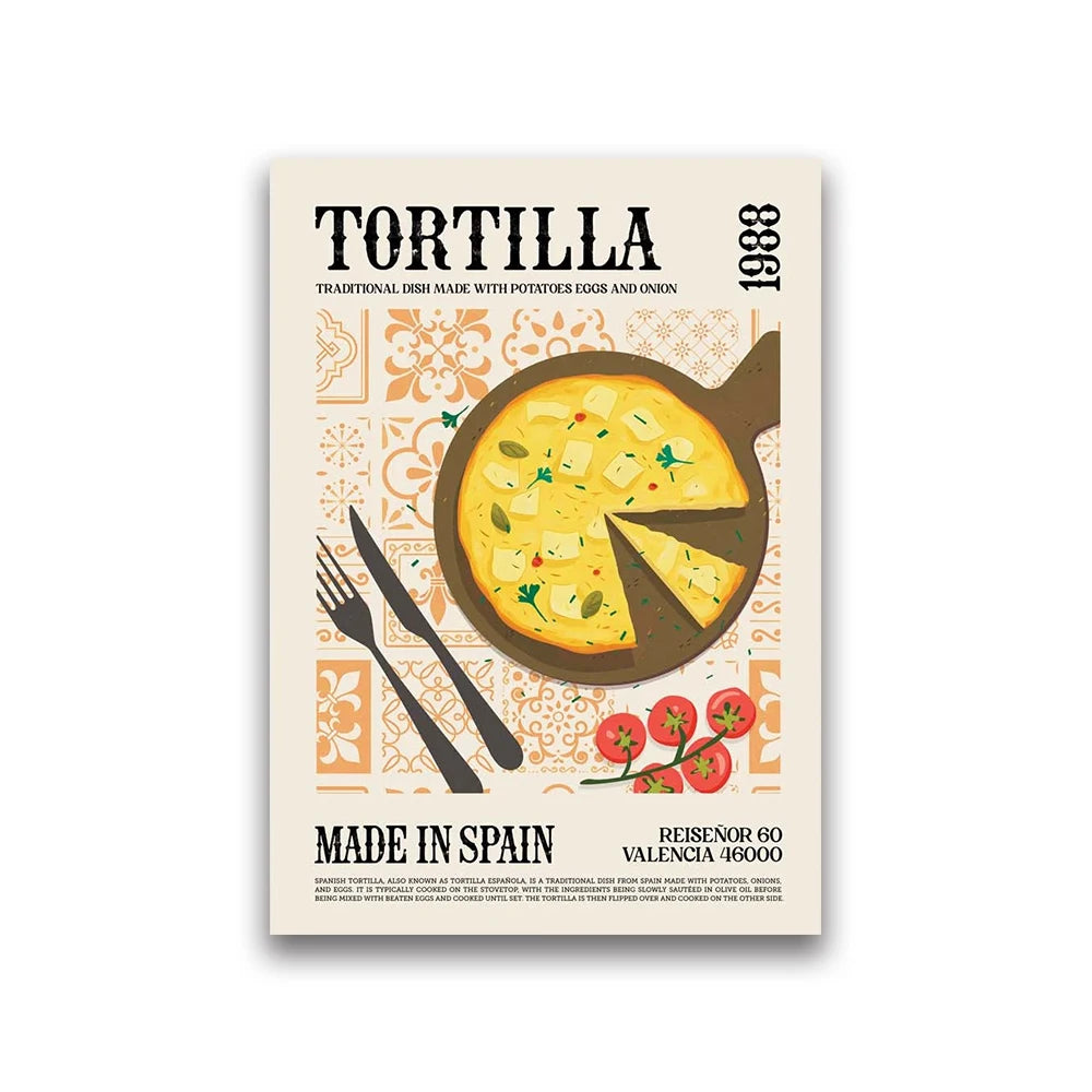 Delicious World Cuisine Canvas Poster &mdash; Pho, Ramen &amp; Tapas Wall Art for Kitchen Decor