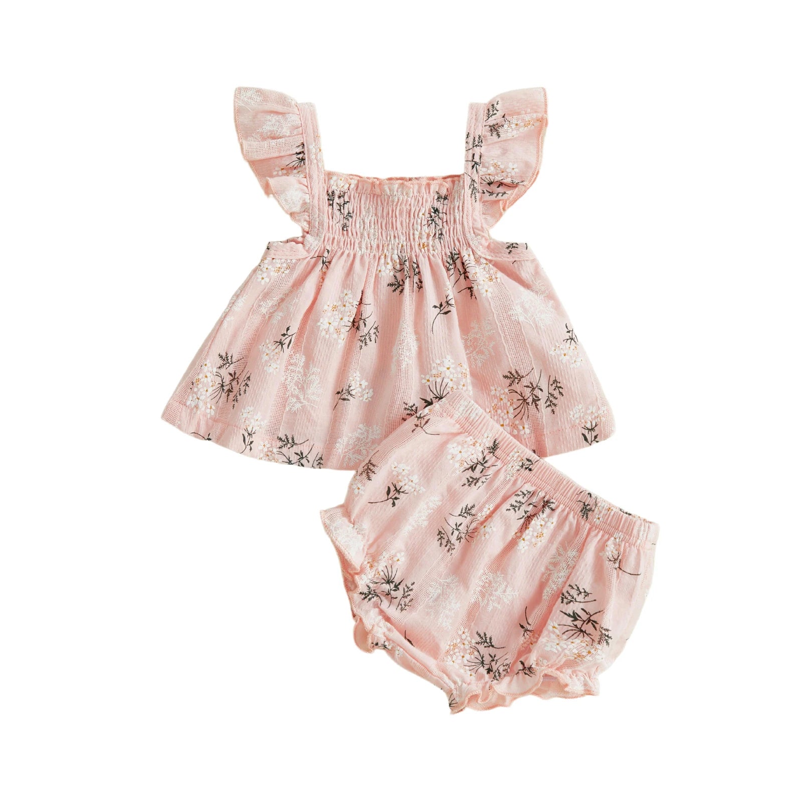 Toddler Girl Floral Flutter Sleeve Top & Shorts Set - Cottagecore Summer Outfit — view 7 of toddler sets