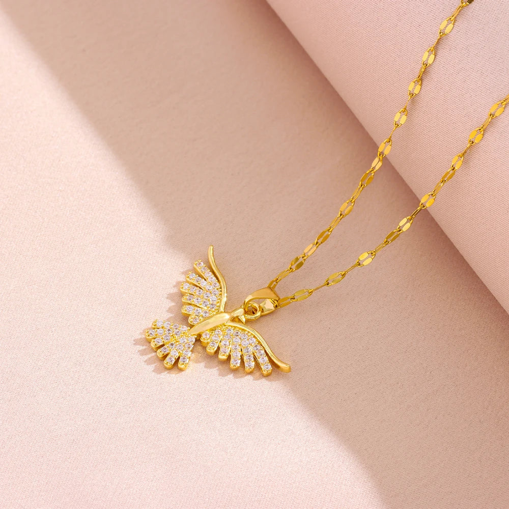 Women's Vintage Phoenix Pendant Necklace — 18K Gold Plated Retro Jewelry — view 4 of jewelry