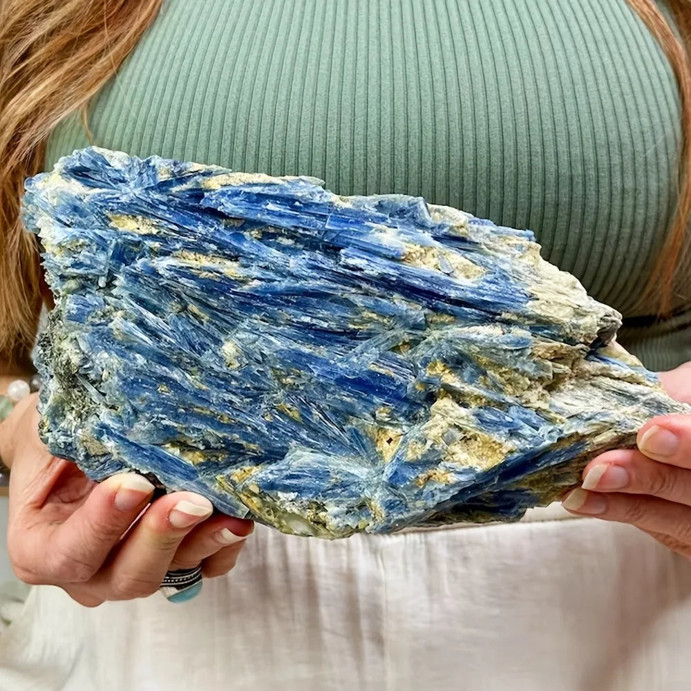 Crystal & Gemstone Kyanite Raw Specimen — 800-1000g Blue Mineral Healing Crystal Decor — view 3 of crystal & gemstone