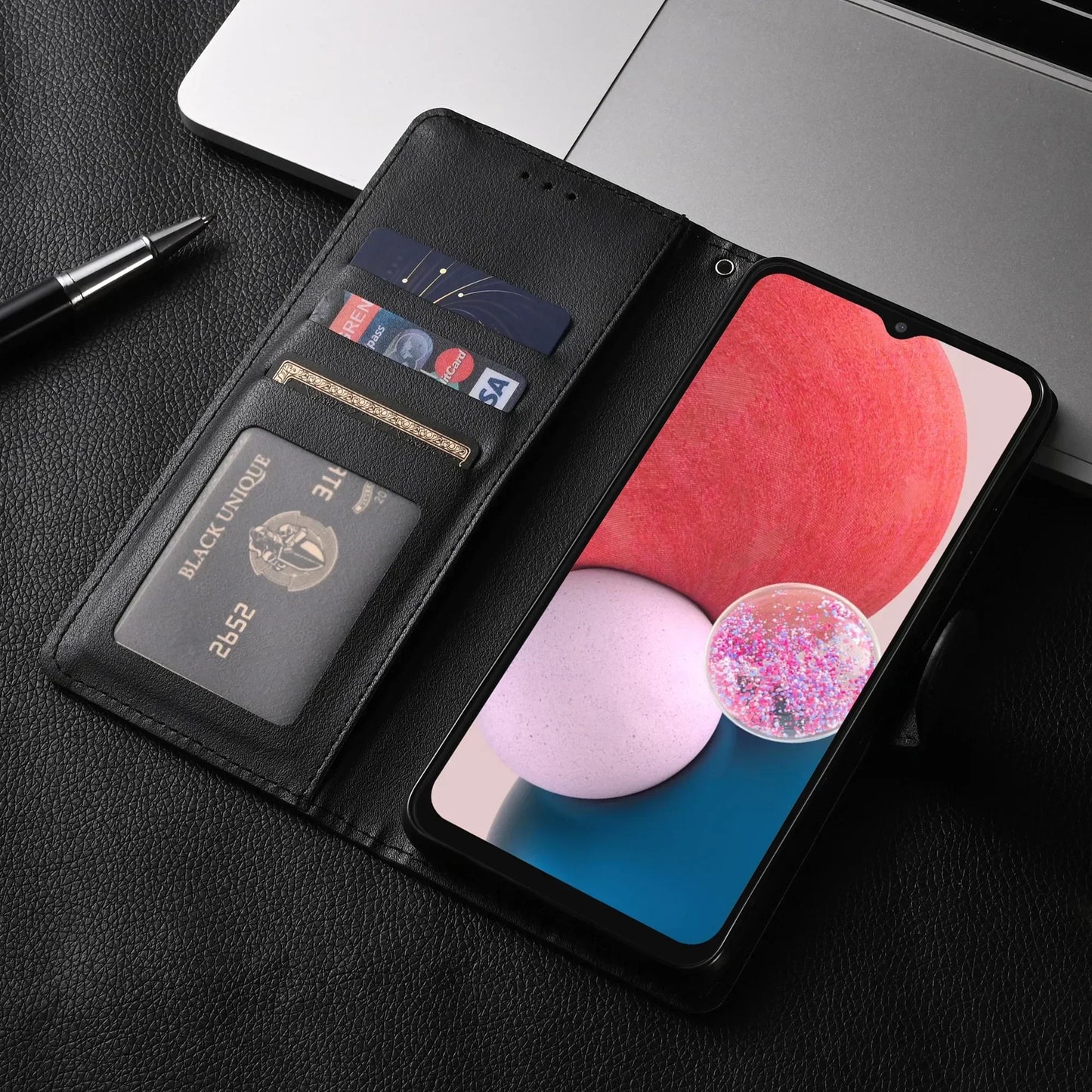 for Samsung Galaxy A-Series Leather Wallet Flip Case — A12 to A54 — view 4 of phone cases