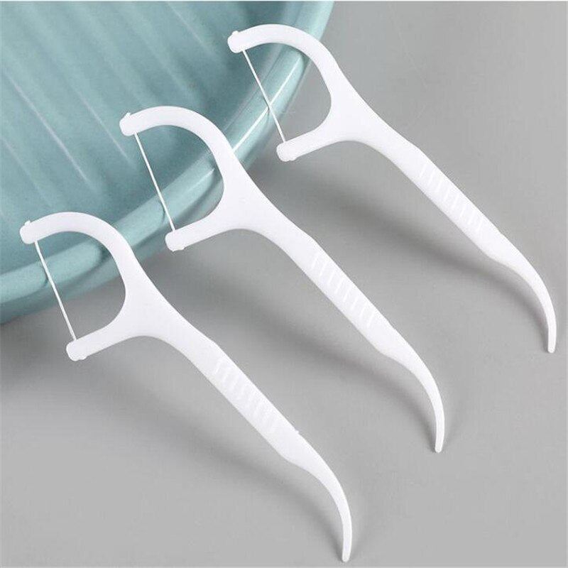 50pcs portable dental floss teeth sticks oral care hygiene