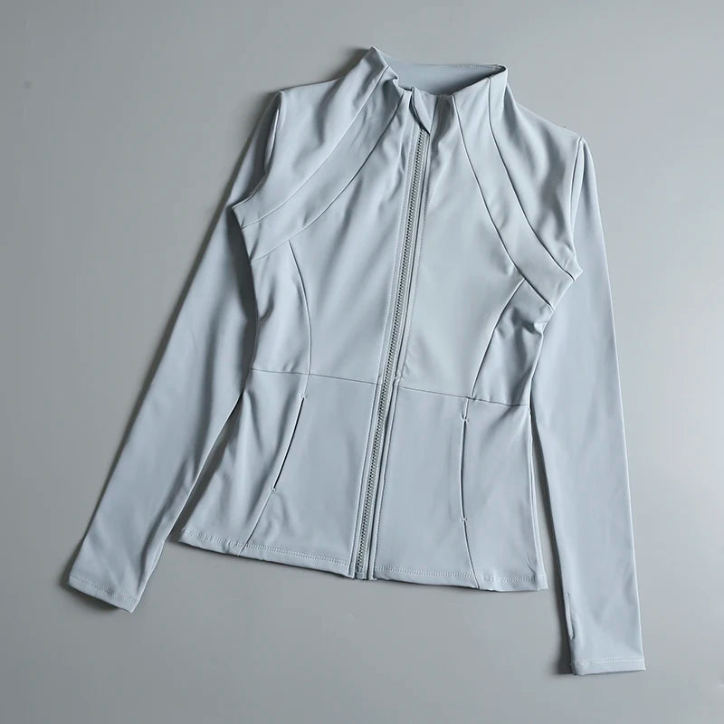 Women’s High-Elastic Yoga Coat — Round-Neck Loose Long-Sleeve Fitness Top — view 4 of sports & fitness