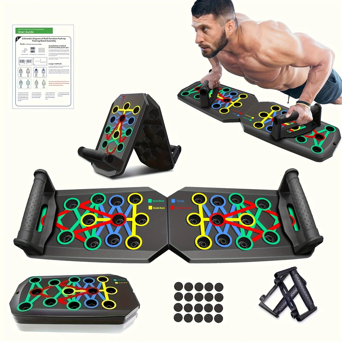 Adjustable multi-grip push-up board for chest shoulder back and tricep training — view 4