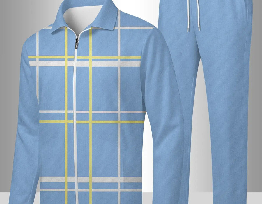 Men’s European Tracksuit (Cut 4) — Fashionable Long-Sleeve Top & Pants Set — view 1 of tracksuits