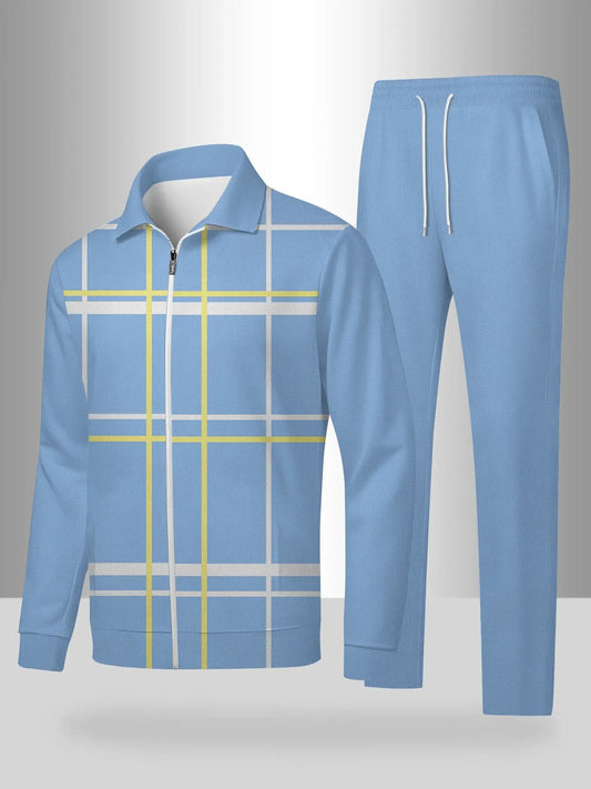 Men’s European Tracksuit (Cut 4) — Fashionable Long-Sleeve Top & Pants Set — view 1 of tracksuits