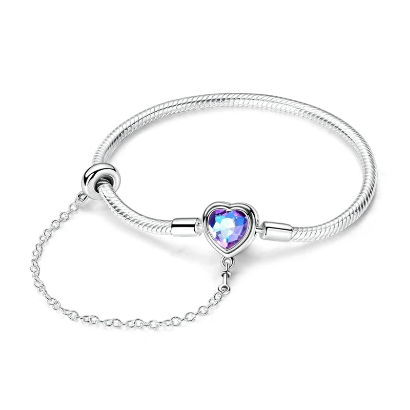 Pearl & Heart Charm Sterling Silver Bracelet 17-20cm — 925 DIY Fit Beads — view 15 of bracelets