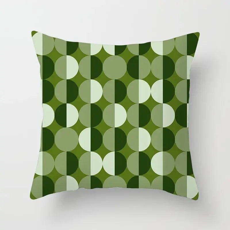 Delicate Green Geometric Pillowcase — Breathable Art-Pattern Cushion Cover for Home — view 13 of cushion covers & pillow cases
