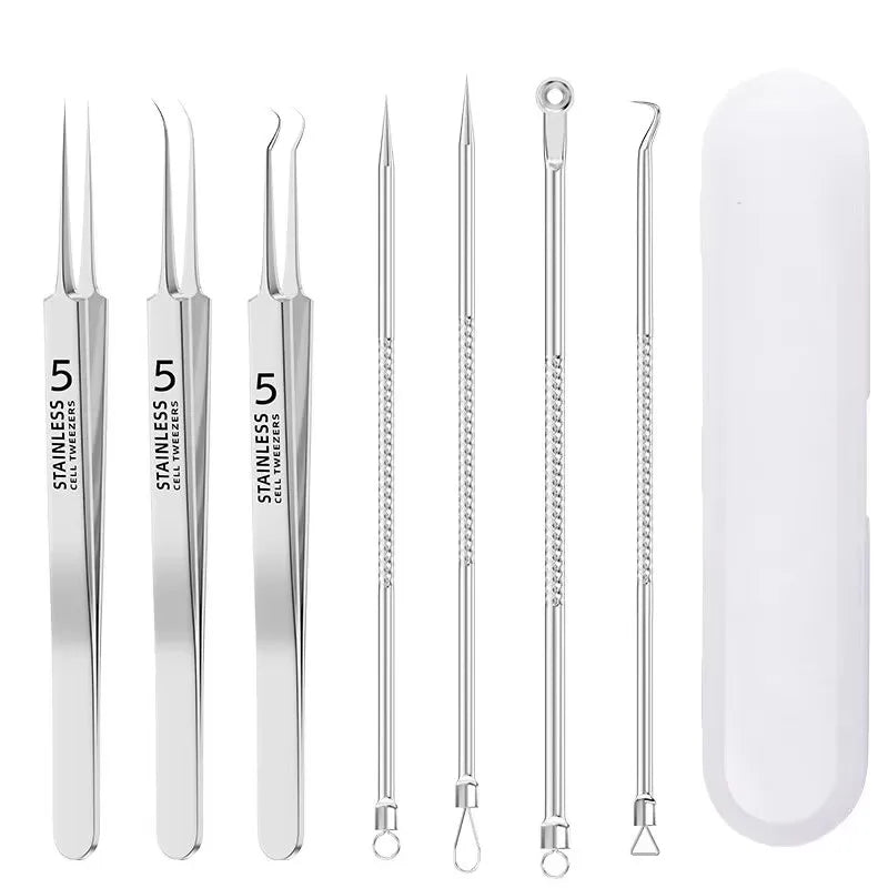 Blackhead &amp; Pimple Extractor Kit — 4 / 7 / 8-Piece Stainless Steel Skincare Tool Set — view 7 of personal care