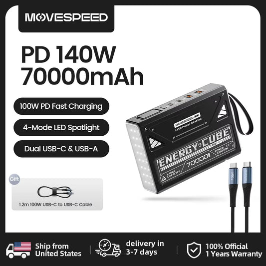 MOVESPEED Z70 Pro 140W 27,000mAh Laptop Power Bank — MacBook Pro Max Speed — view 1 of power banks