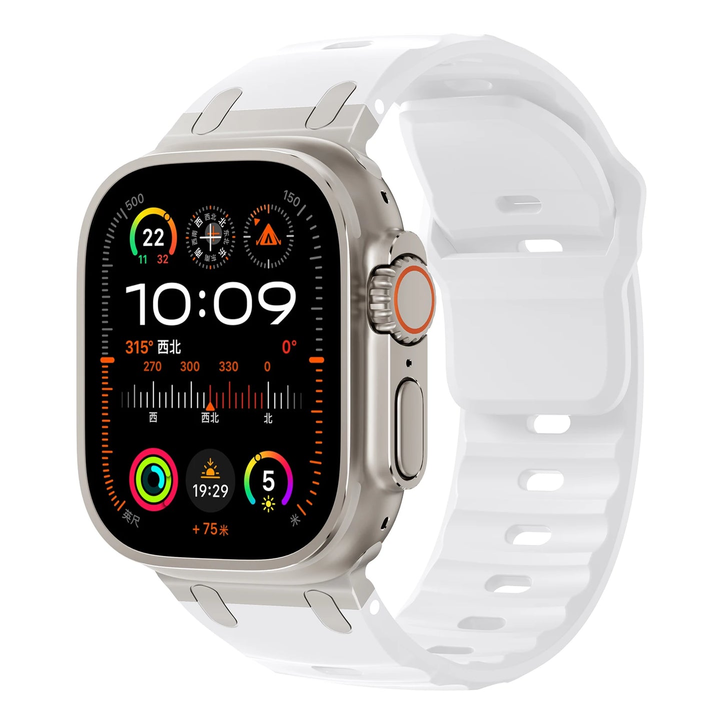 Sport Silicone Strap for Apple Watch Ultra — Stainless Connector Band 44/45/49mm — view 9 of watch straps