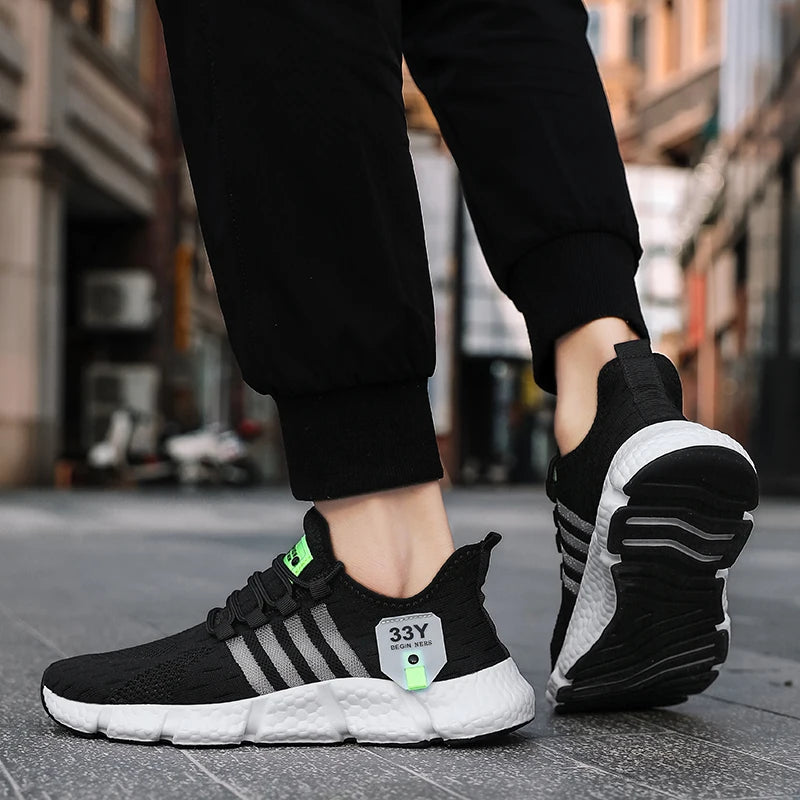 All-Season Men's Mesh Walking Flats — Trendy Lightweight Tennis Sneakers Plus Size — view 4 of sneakers