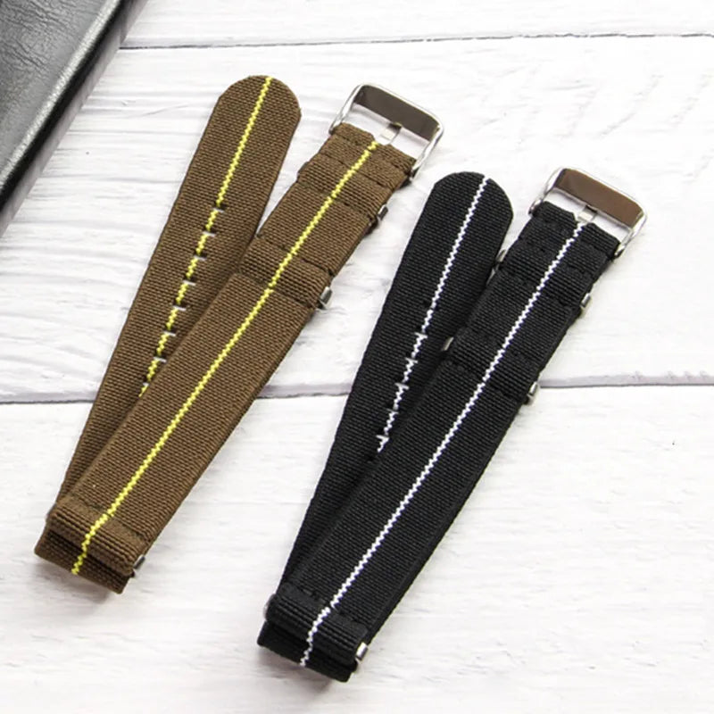 Elastic Woven NATO Watch Strap — 18mm 20mm 22mm Breathable Nylon Universal Wristband — view 5 of watch straps