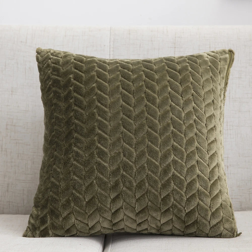 Plush Decorative Pillowcase &mdash; 43&times;43 cm Soft Geometric Throw Pillow Cover for Home &amp; Car — view 14 of cushion covers & pillow cases