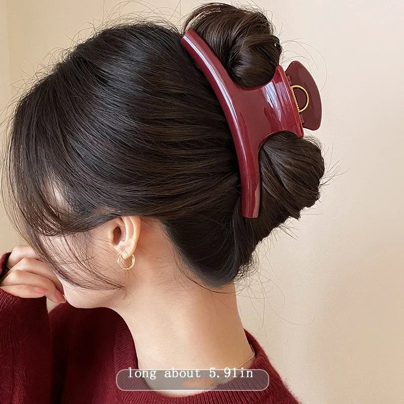 Large Hair Claw Clip — Elegant Solid Strong-Hold Jaw Clip for Women — view 14 of hair accessories