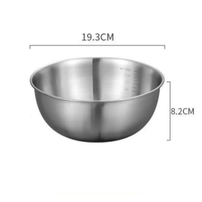Stainless Steel Mixing Bowl Set with Measuring Scale 3-Piece Cooking Baking Food Prep Bowls — view 8 of food storage