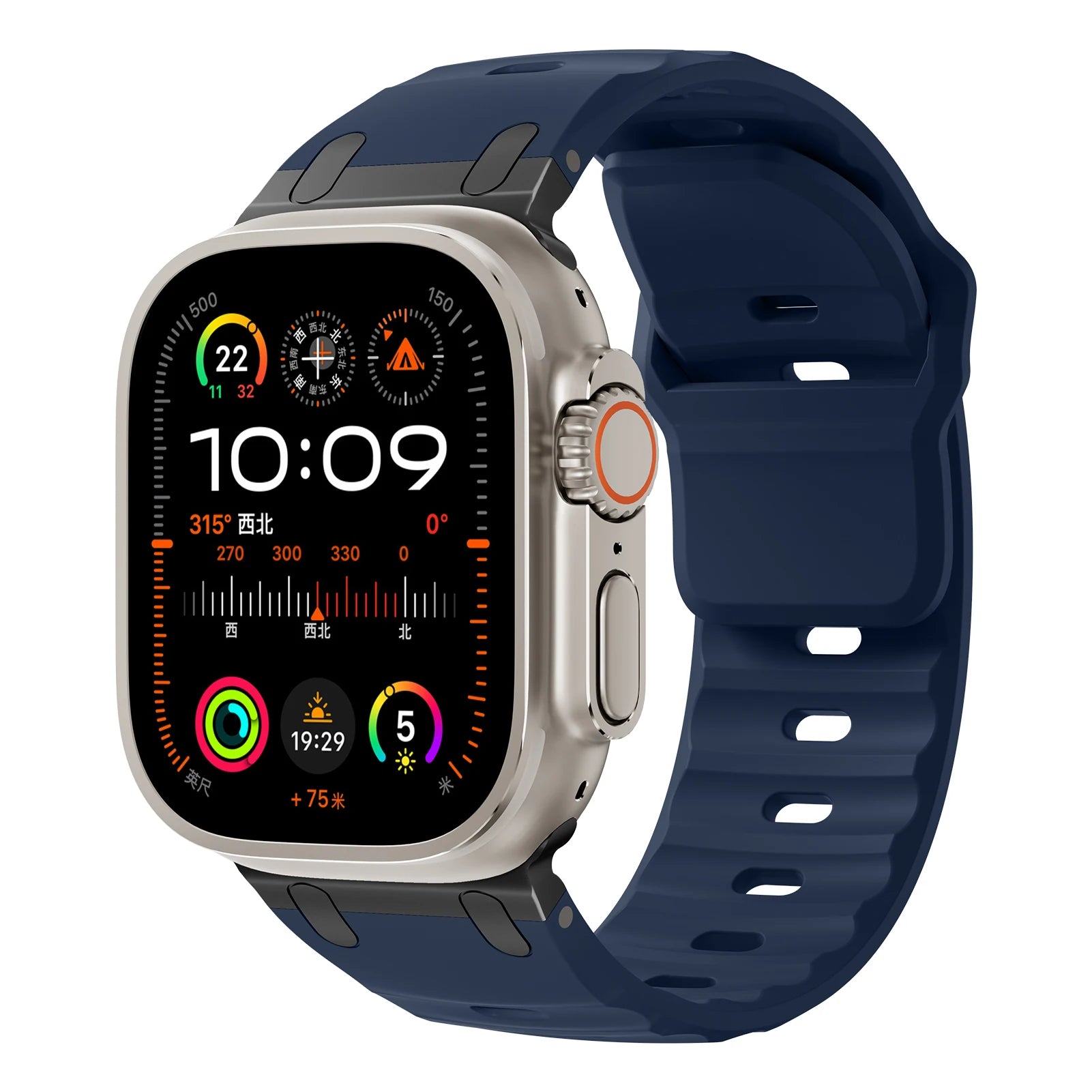 Sport Silicone Strap for Apple Watch Ultra — Stainless Connector Band 44/45/49mm — view 8 of watch straps