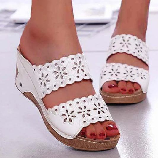 Sandals & Slides — Platform Wedge Slip-On Walking Sandals, Retro Comfort Slides — view 1 of sandals & slides