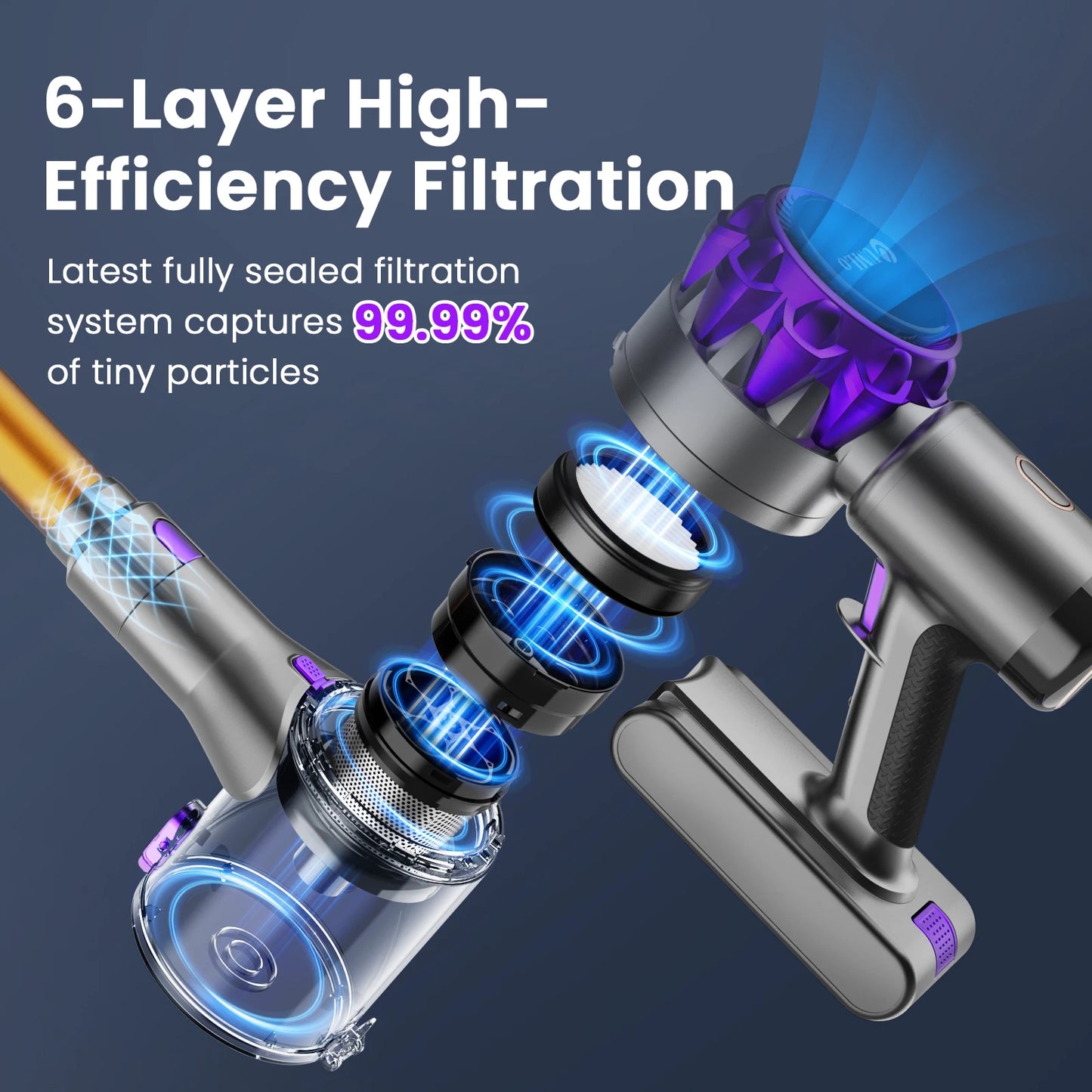 Cordless Vacuum Cleaner 40KPa – 55-Min Runtime Pet Hair Vacuum with Touchscreen — view 5 of electronics & gadgets