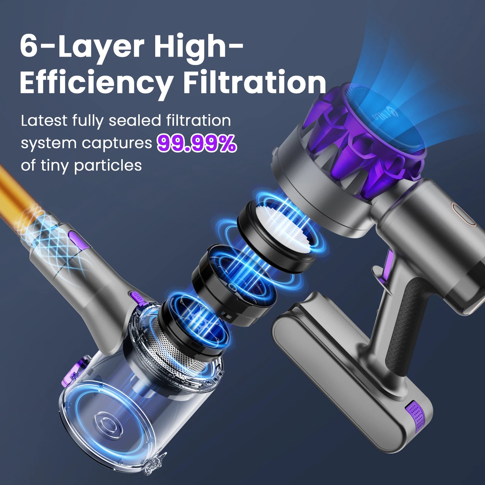 Cordless Vacuum Cleaner 40KPa – 55-Min Runtime Pet Hair Vacuum with Touchscreen — view 5 of electronics & gadgets