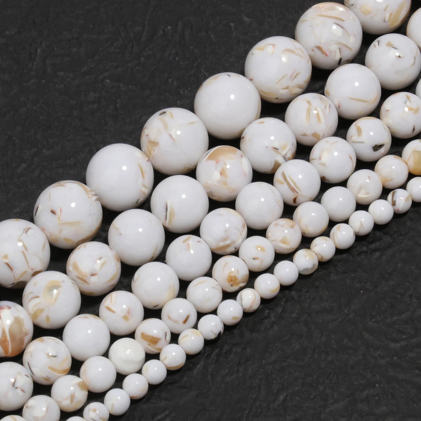 Pearl & Yooperlite Fire Sodalite Beads 15" — 8mm Glow Stone Strand for DIY Jewelry