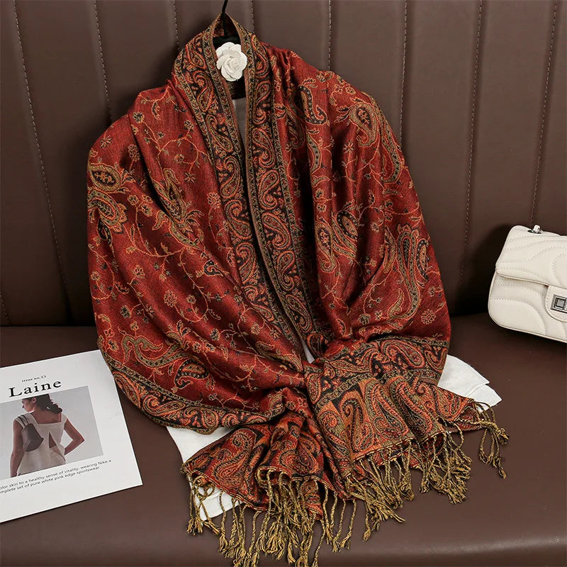 Hijab Scarf Long Pashmina — Lightweight Modest-Fashion Essential Cashmere Shawl Turban Head Wrap — view 12 of scarves & wraps