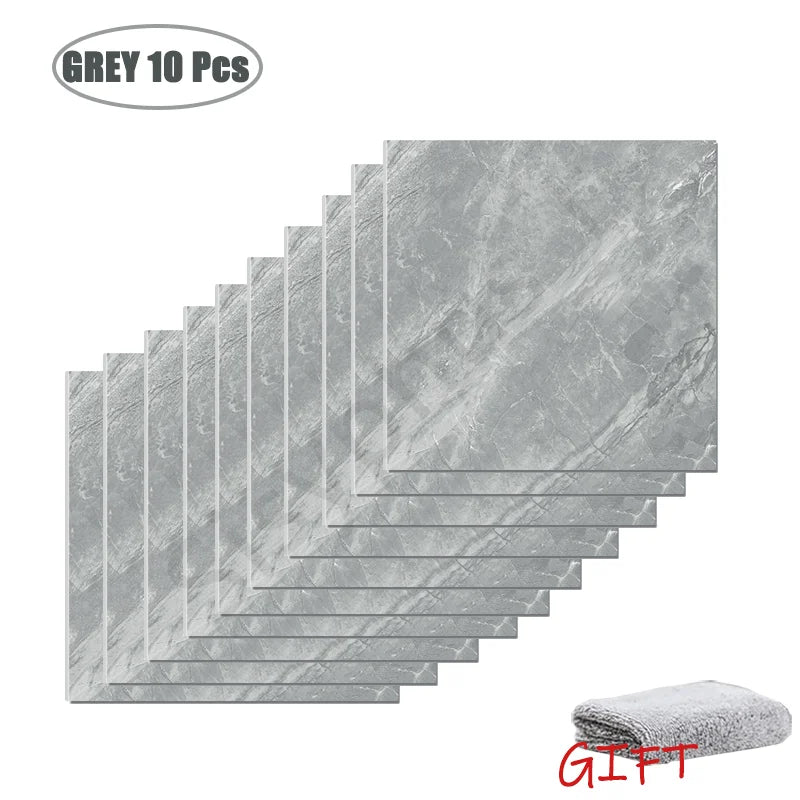 PVC Marble Peel-and-Stick Wall & Tile Stickers (10–50PCS) – Waterproof Self-Adhesive Floor & Backsplash Decor