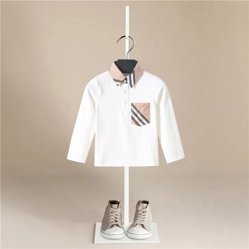 Autumn New Baby's T-shirts For  Boys New Long Sleeve Kids T-shirts Cartoon striped pocket Tops Tees Casual Blouse Spring