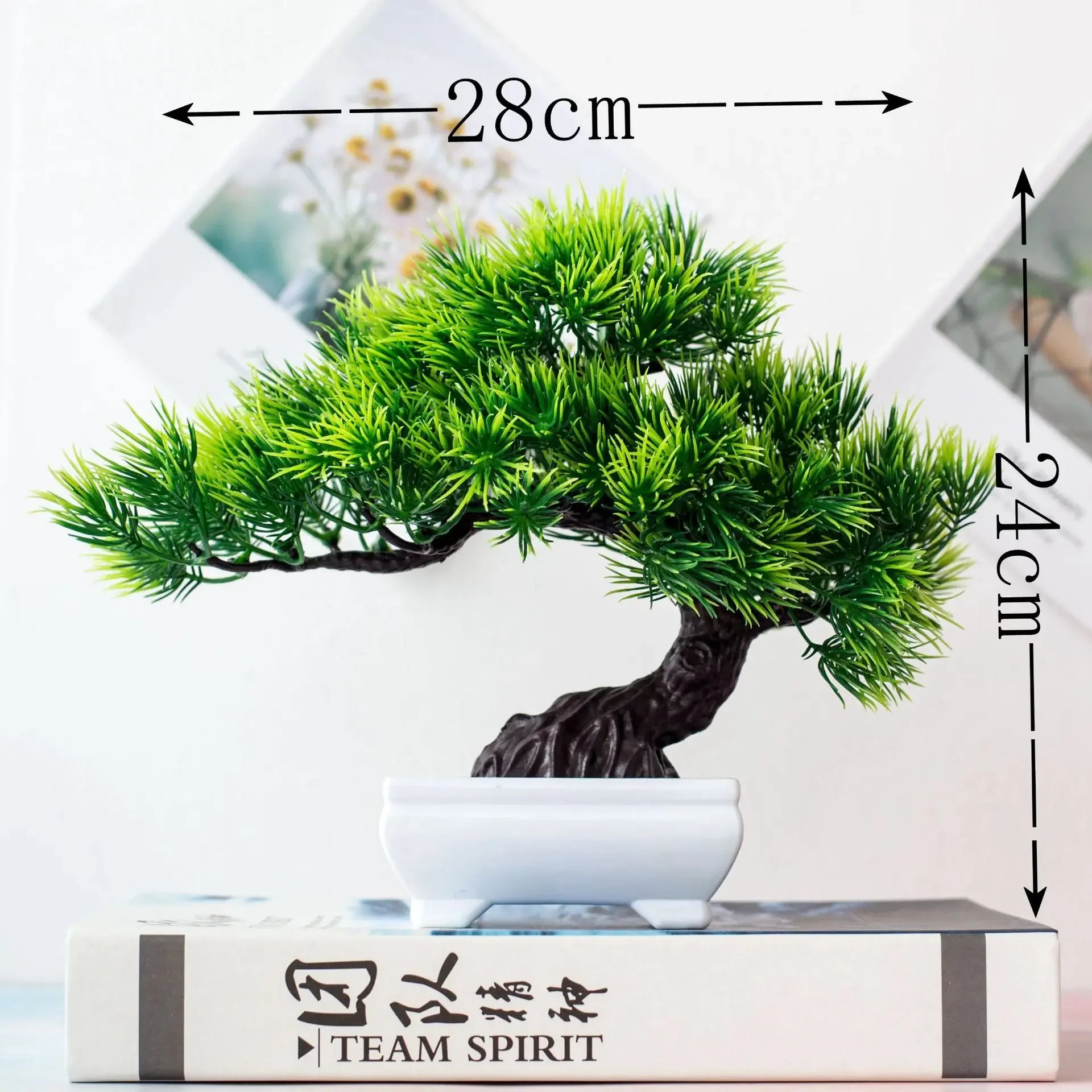 Home Decor Artificial Bonsai Plant — Faux Green Small Tree in Pot for Home, Office & Garden — view 18 of home decor