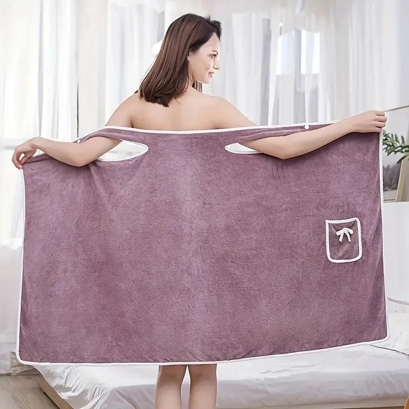 Bath Towels Wearable Beach Wrap — Womens Fast-Drying Spa Bathrobe for Shower, Bath & Gym — view 9 of bath & towels