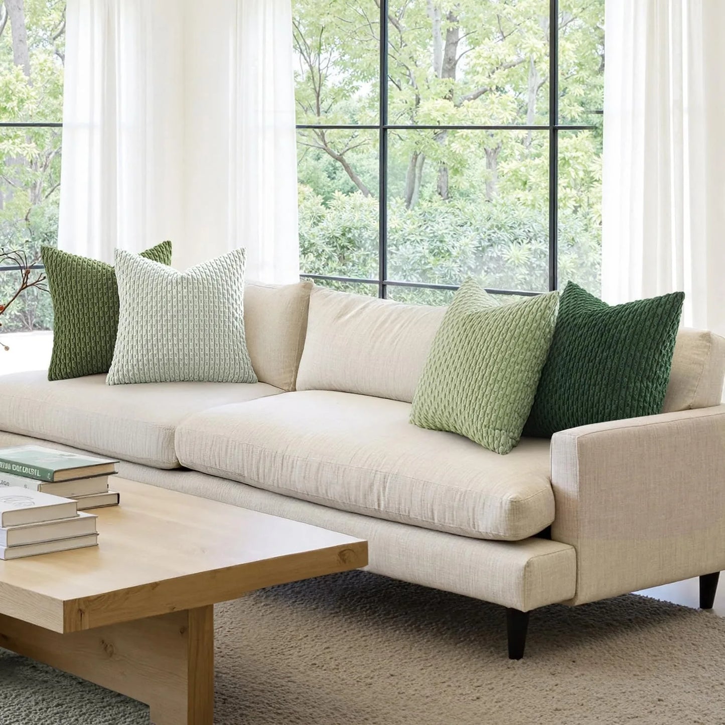 Spring Corduroy Throw Pillow Cover &mdash; 20&times;20 in Farmhouse Boho Striped Cushion Case — view 3 of cushion covers & pillow cases