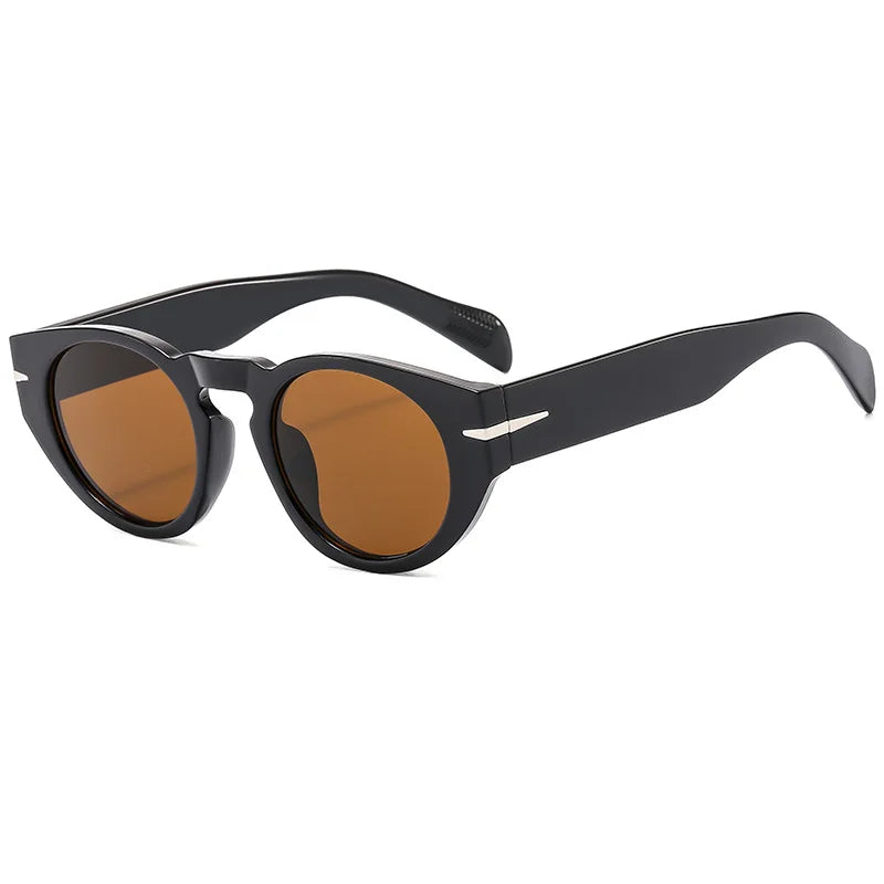 Round Sunglasses Classic Vintage — John-Lennon Retro Steampunk UV400 Oval Designer Shades — view 5 of sunglasses
