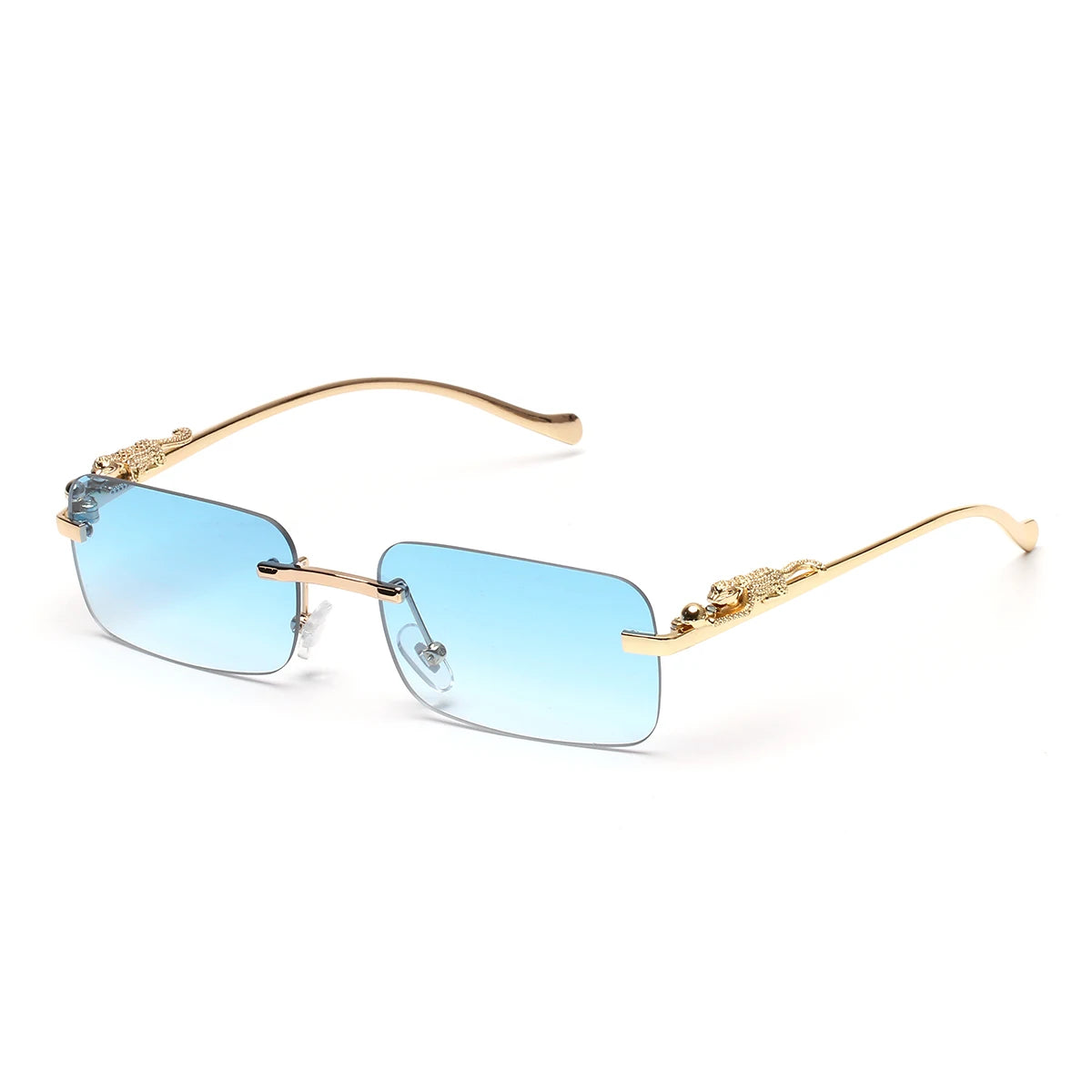 Rimless Sunglasses Ruiao UV400 — Sleek Metal Square Designer Shades Men Women Influencer — view 3 of sunglasses