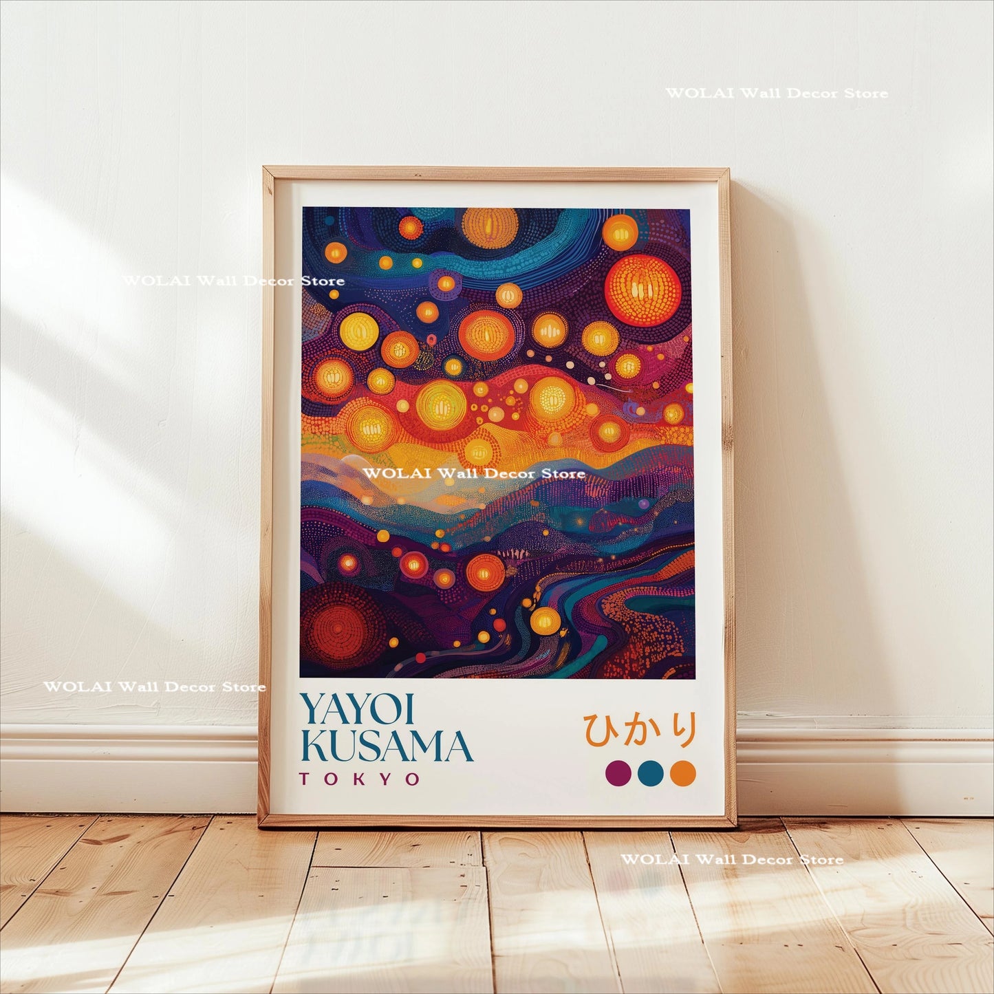 Yayoi Kusama Koi &amp; Jellyfish Canvas Poster &mdash; Japanese Hokusai Giant Wave Wall Art