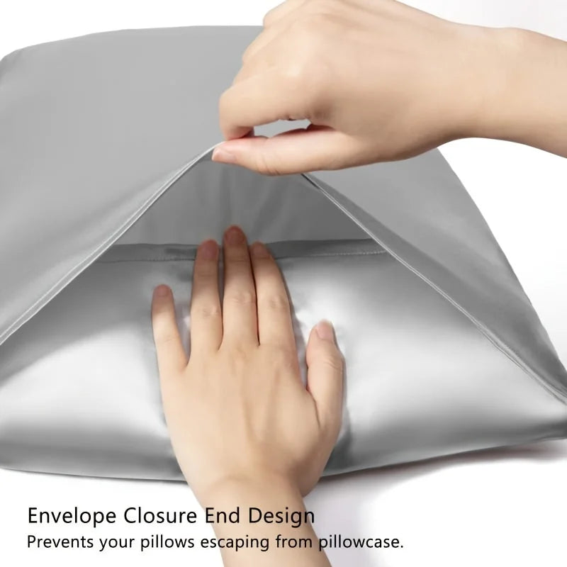 2-Pack Satin Pillowcase — Cooling Silky Smooth Pillow Covers for Skin & Hair — view 6 of cushion covers & pillow cases