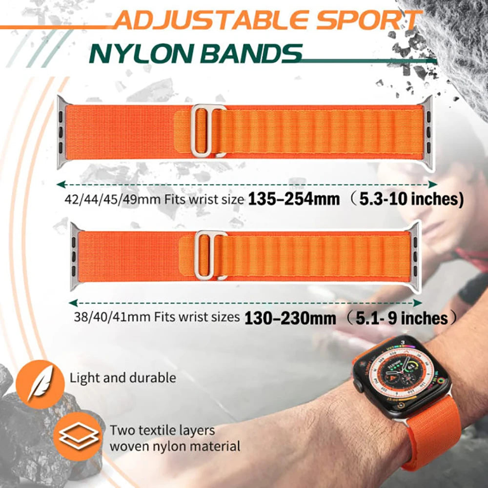 Alpine Loop Strap for Apple Watch Ultra — Nylon Hook Band 42/45/46/49mm — view 2 of watch straps