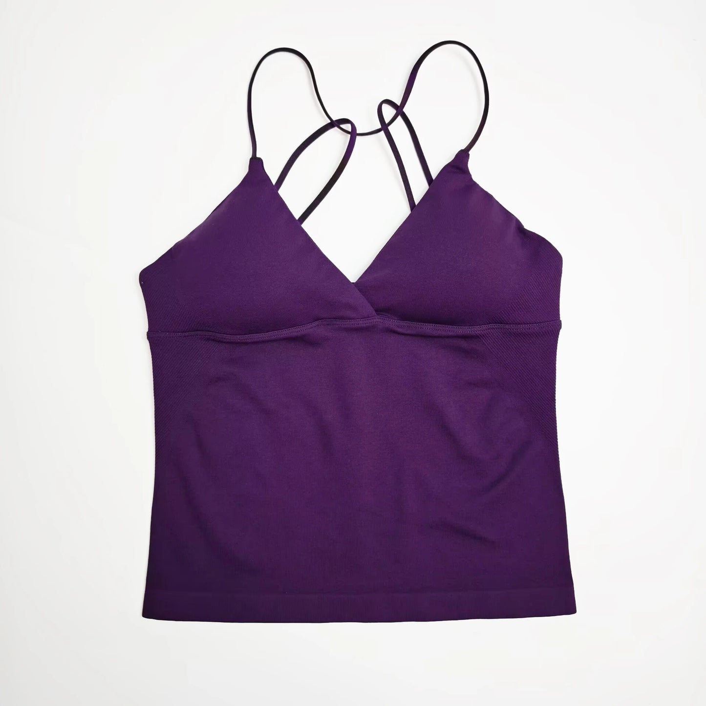 Women's Activewear Twist-Front Longline Workout Tank — Seamless Built-In Bra Yoga Top — view 13 of women's activewear
