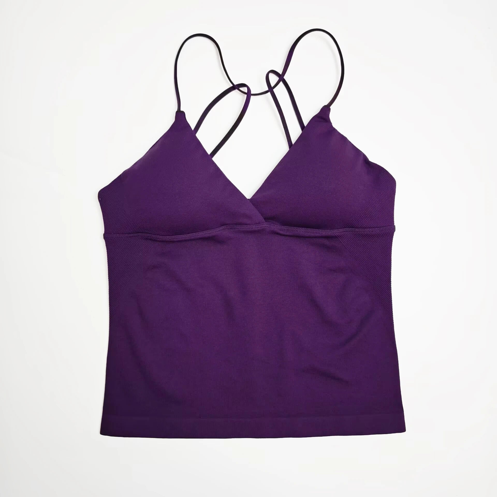 Women's Activewear Twist-Front Longline Workout Tank — Seamless Built-In Bra Yoga Top — view 13 of women's activewear