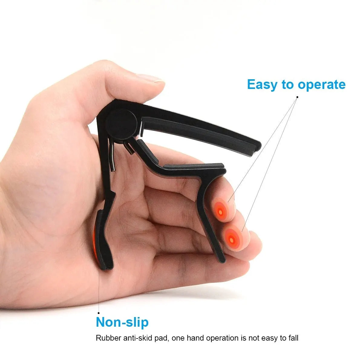 Guitar Capo for Acoustic and Electric Guitars Single Handed Capos Black