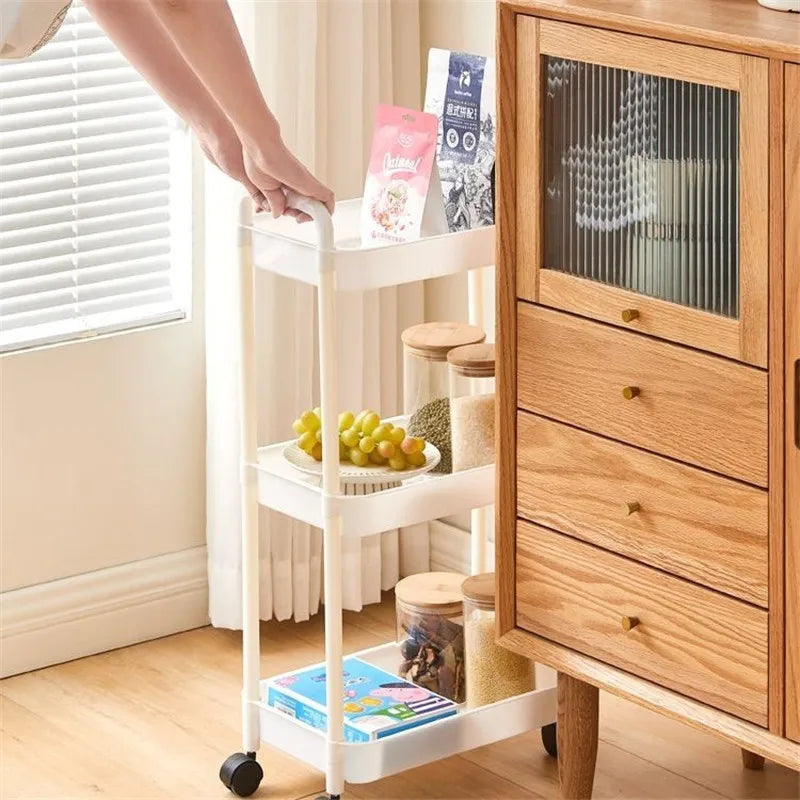 Storage Organizer Floor Trolley Cart — Multi-Layer Rolling Rack for Kitchen, Bathroom & Snacks — view 1 of storage & organisation