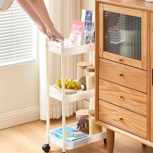 Storage Organizer Floor Trolley Cart — Multi-Layer Rolling Rack for Kitchen, Bathroom & Snacks — view 1 of storage & organisation