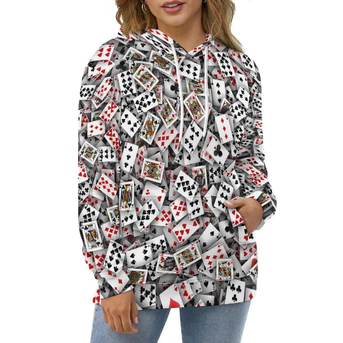 Poker Cards Suits Hoodies Playing Card Street Style Casual Hoodie Long Sleeve Aesthetic Graphic Sweatshirts Birthday Gift