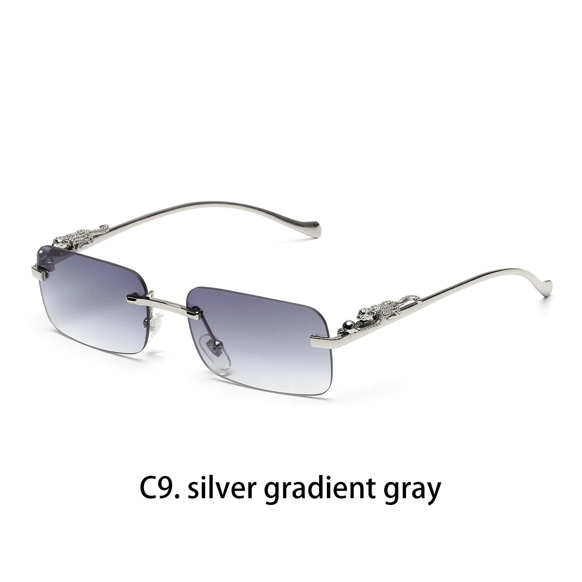 Rimless Sunglasses Ruiao UV400 — Sleek Metal Square Designer Shades Men Women Influencer — view 16 of sunglasses
