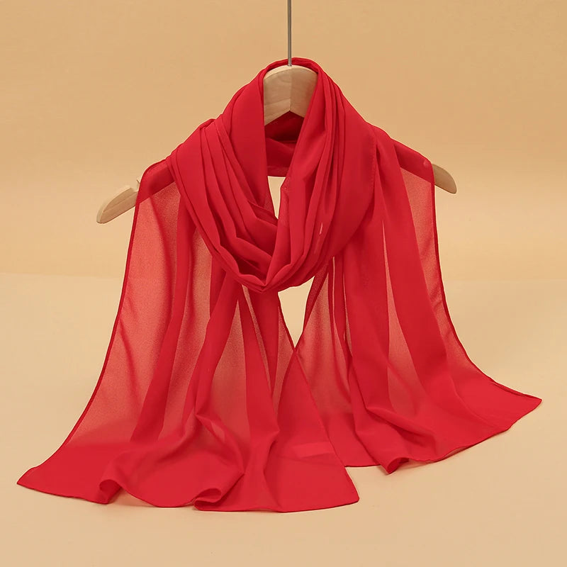 Printed Chiffon Scarf — Lightweight Sun-Protection Beach Shawl Wrap