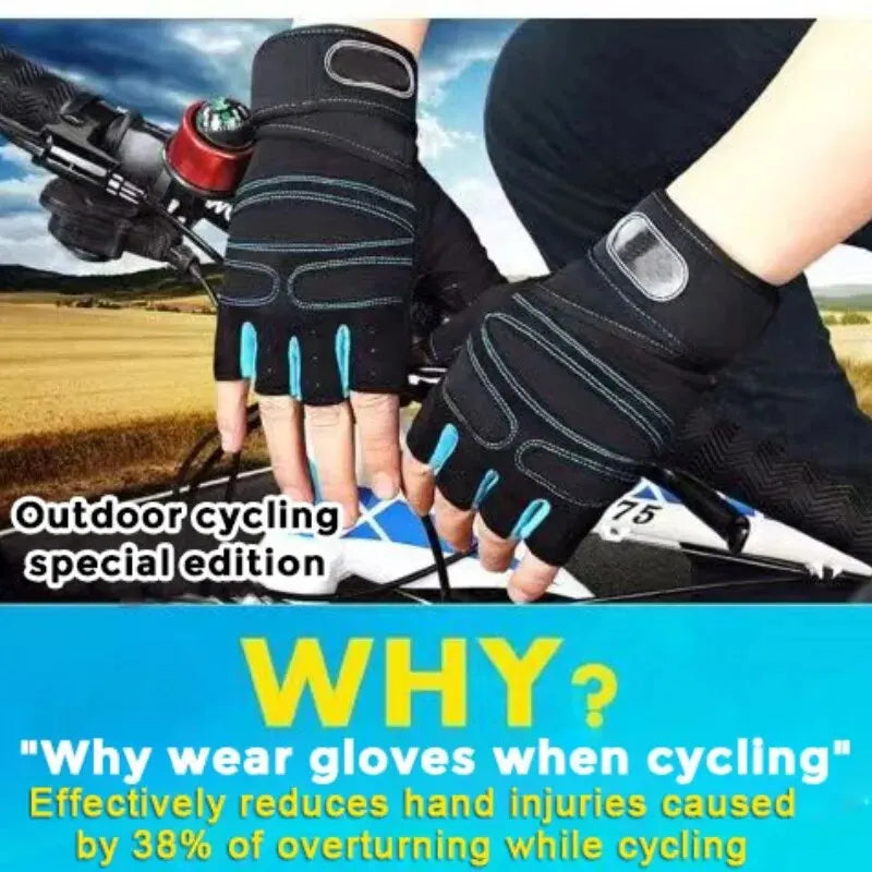 Half-Finger Cycling Gloves Shock-Absorbing — Breathable Anti-Slip Gel Padded Fitness & MTB Gloves — view 2 of gloves