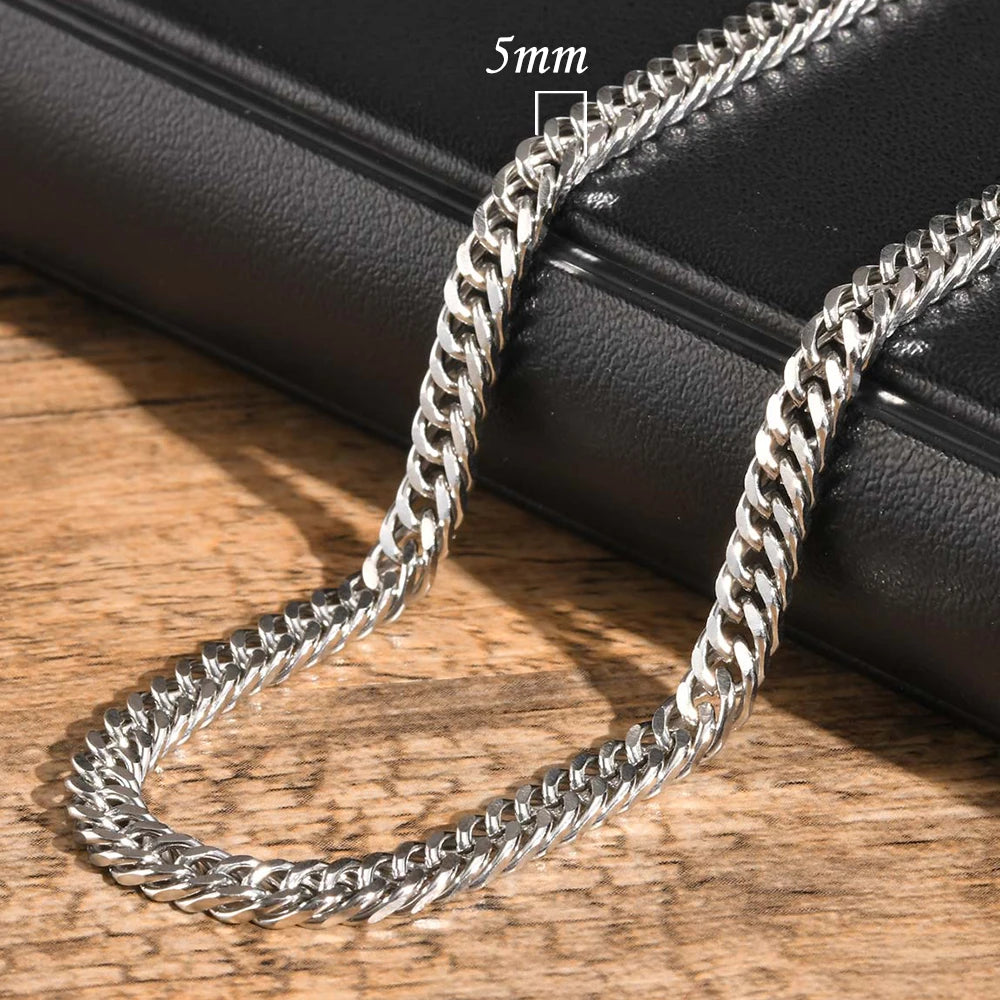 Cuban Link Chain Necklace 3mm 5mm 7mm 9mm Stainless Steel Hip-Hop Chain for Men Women Unisex — view 8 of necklaces