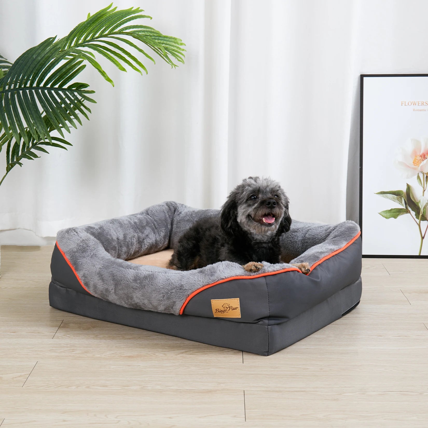 Orthopedic Dog Bed (L–3XL) – Super Soft Foam Pet Sleeping Mat with Bolster & Removable Cover — view 3 of home & kitchen
