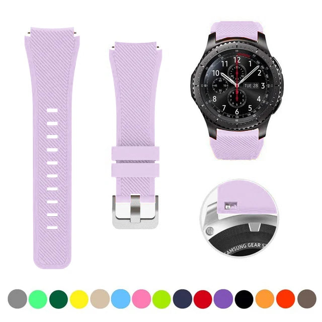 20/22mm Quick-Release Watch Strap for Samsung Galaxy Watch 6/5/4 & Gear S3 — Leather-Look Band