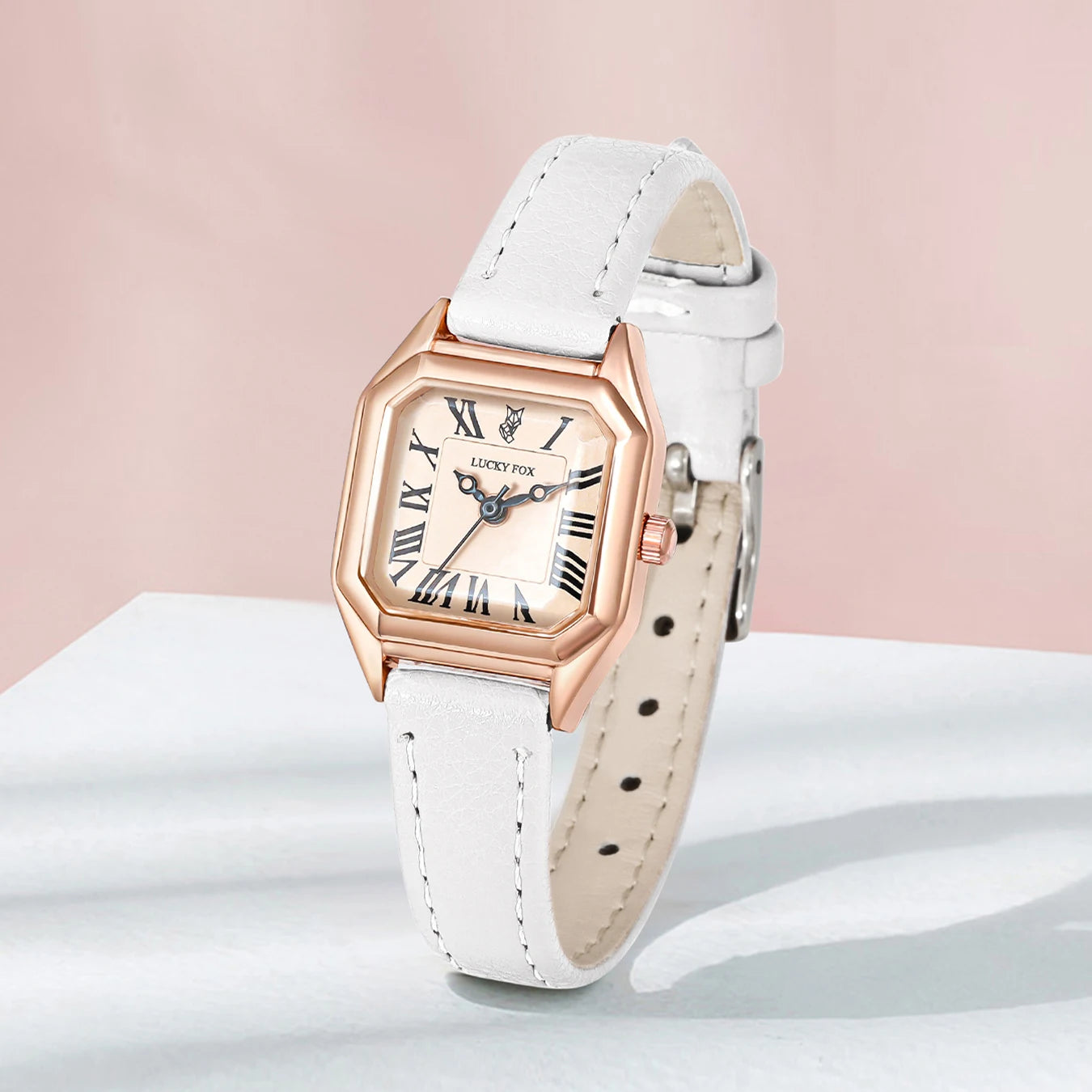 Women's Vintage Square Watch — Fashion Leather Strap Quartz Wristwatch — view 4 of watches